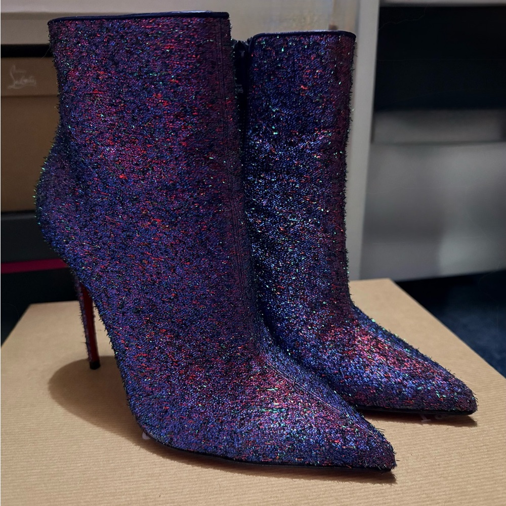 Christian Louboutin So Kate Booty 100 Starlight Lurex Multi 36.5 Booties